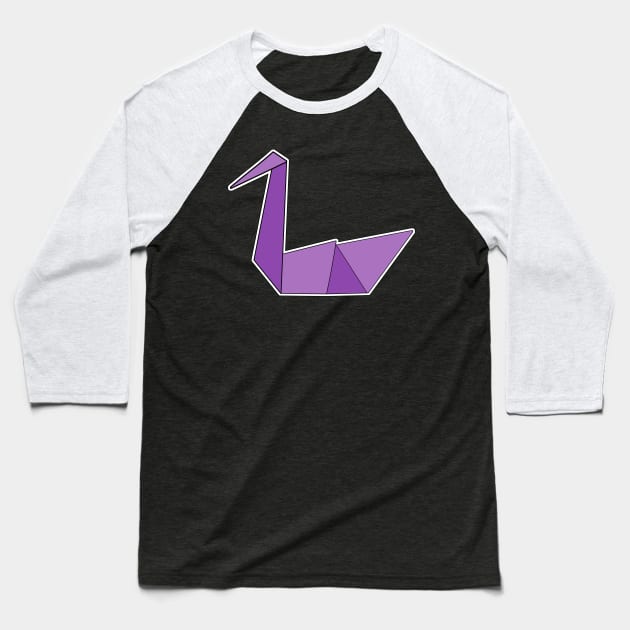 Swan Bird Origami Sticker Style Design Baseball T-Shirt by aaallsmiles